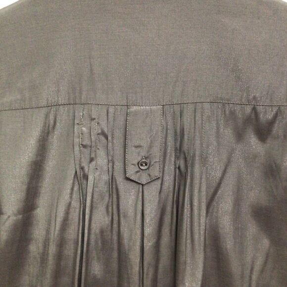 2/40$ CONTEMPORAINE pleated long blouse tunic maroon medium shinny 3/4 sleeves - Picture 5 of 16